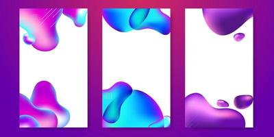 Set of abstract liquid banner template vector