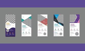 Modern business conference roll up banner and standee banner design template. vector illustration.