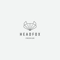 Head fox line logo icon design template vector