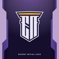 Initial monogram esport logo with pillar shape for esport and gaming logo template vector