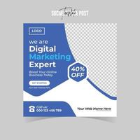 Digital Maketing Expert Social media post and website ads template vector
