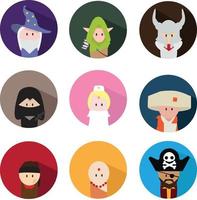 iconos de juego de avatar de personaje vector