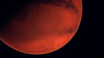 red planet Mars in the starry sky video