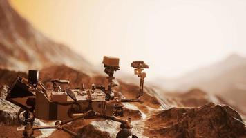 Curiosity Mars Rover exploring the surface of red planet video