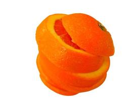 rodaja de naranja aislado sobre fondo blanco foto