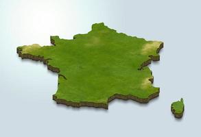 3D map illustration of france photo