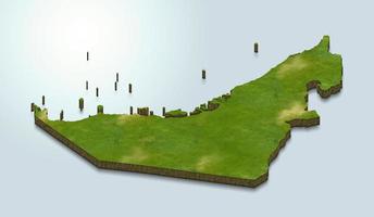 3D map illustration of United Arab Emirates photo