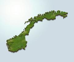 Ilustración de mapa 3d de noruega foto