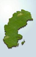 3D map illustration of Sweden photo