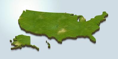 3D map illustration of usa photo