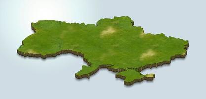 3D map illustration of Ukraine photo