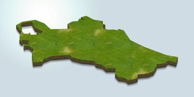 3D map illustration of Turkmenistan photo