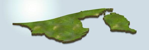 3D map illustration of Brunei Darussalam photo