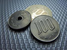 Japanese money, silver coin, yen photo