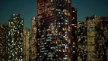 Skyscrapper in the business quarter in the night video