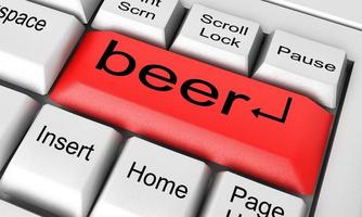 beer word on white keyboard photo