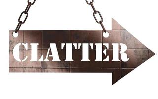 clatter word on metal pointer photo