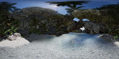vr 360 grotte paradis bleu mer et ciel. paradis sur la plage île tropicale video