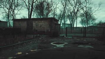 old abandoned garages in the forest video