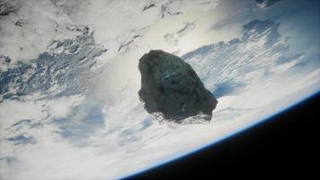 asteróide perigoso se aproximando do planeta terra