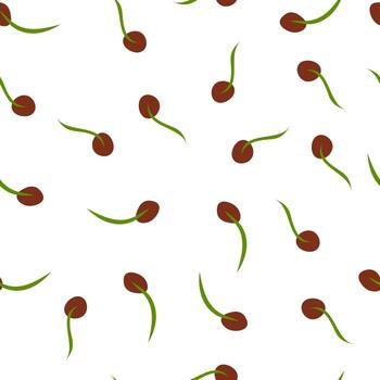 Seamless endless pattern with wheatgrass in cartoon hand drawn style on white background for textile, web design, packaging vector