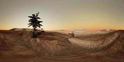 VR-360-Kamera, die sich über der Wüste bewegt. bereit für den Einsatz in der virtuellen Realität vr360 video