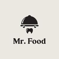 Inspiración en el diseño del logotipo de mr food. con un estilo plano y elegante vector