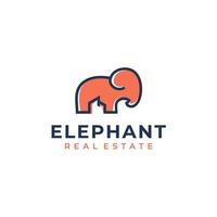 inspiración de diseño de logotipo de bienes raíces de elefante moderno y minimalista vector