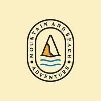 Beach and Mountain logo design inspiration. In the style of BADGE RETRO VINTAGE RUSTIC WESTERN SIMPLE HIPSTER vector