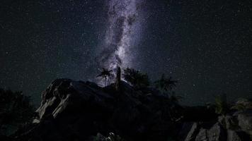 Milky Way Galaxy over Sandstone Canyon Walls video