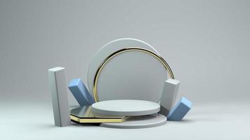 Abstract 3D Podium for product presentation with background photo