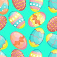 varios colores huevos de pascua diseño de patrones sin fisuras vector