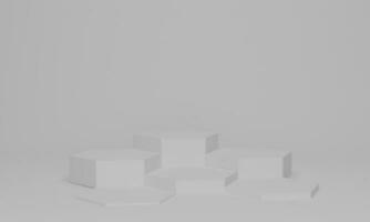 3d render. White podium minimal scene background. Empty space for display product. photo