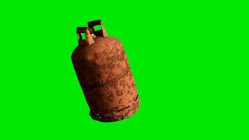 Old gas balloon on green chromakey background video