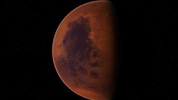 planète rouge mars dans le ciel étoilé video