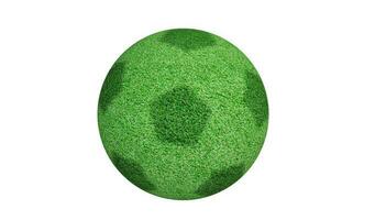 representación 3d bola de hierba verde aislado sobre fondo blanco. foto