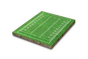 American football field with line pattern isolated on white background. 3D rendering photo