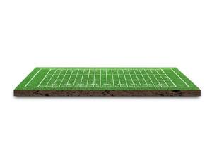 American football field with line pattern isolated on white background. 3D rendering photo