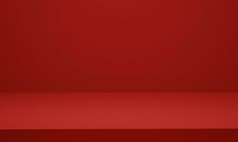 3D rendering. Empty red studio room background for display product presentation with copy space photo