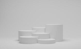 3d render. White podium minimal scene background. Empty space for display product. photo
