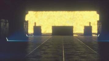 Innenraum des Raumschiffs in der Nähe des großen Sonnensterns video