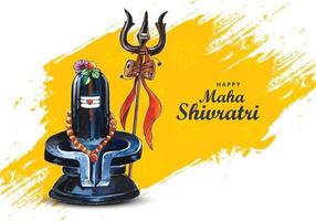 fondo del festival maha shivratri con diseño de tarjeta shiv ling vector