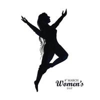 Happy womens day for dancing girl greeting card background vector