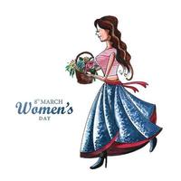 Happy international womens day celebration for young girl design vector