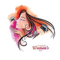 Beautiful happy womens day card background vector