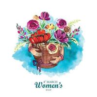tarjeta de celebración para el fondo del día de la mujer feliz del 8 de marzo vector