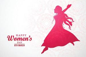 Happy womens day for dancing girl greeting card background vector