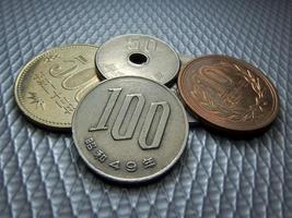 Japanese money, silver coin, yen photo