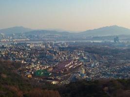 vista superior de la ciudad de seúl, corea del sur. foto