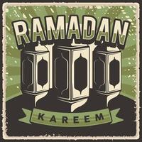 cartel retro vintage de ramadán kareem vector